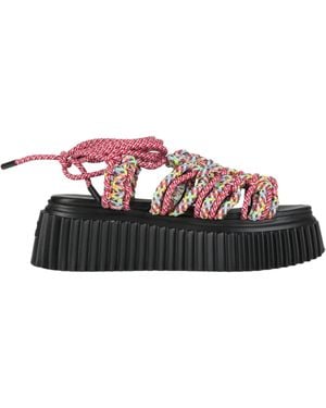 Agl Attilio Giusti Leombruni Coral Sandals Textile Fibres - Red