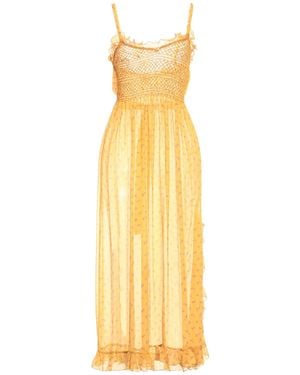 Loretta Caponi Maxi Dress Silk - Metallic