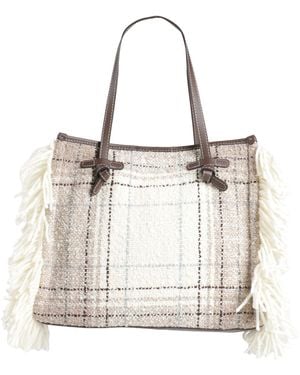 Gianni Chiarini Cream Handbag Textile Fibres, Leather - Natural
