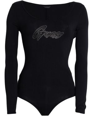 Guess Bodysuit Viscose, Elastane - Black