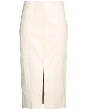 Marella Midi Skirt Viscose, Polyester, Cotton, Metallic Fiber, Polyurethane - Natural