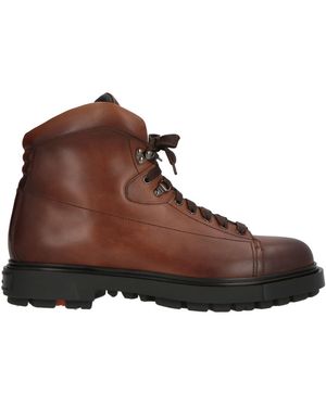 Santoni Tan Ankle Boots Leather - Brown