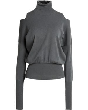 Fedeli Charcoal Turtleneck Wool, Polyester - Gray