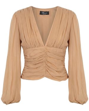 Blumarine Top Silk, Elastane - Natural