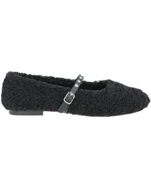 Emanuélle Vee Ballet Flats Textile Fibers - Black