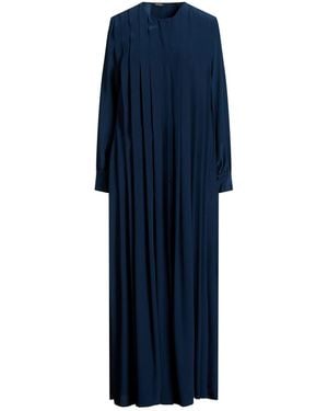 Kiton Midnight Maxi Dress Silk - Blue