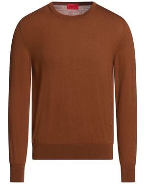 Isaia Camel Jumper Wool - Brown