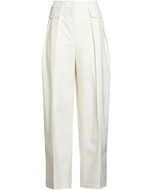 Semicouture Ivory Trousers Polyester, Virgin Wool, Elastane - White
