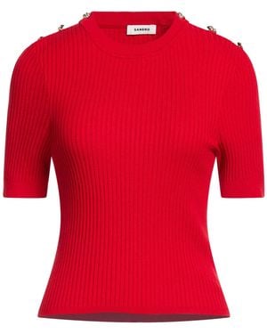 Sandro Top Viscose, Acrylic, Cashmere - Red