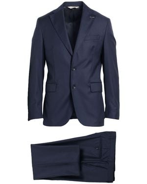 Paoloni Midnight Suit Virgin Wool - Blue