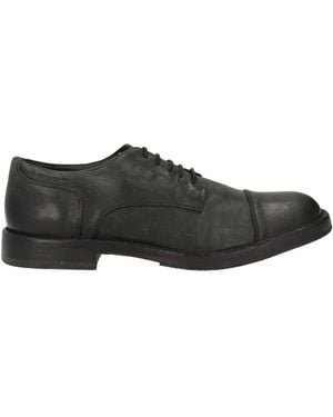 Pantanetti Charcoal Lace-Up Shoes Leather - Gray