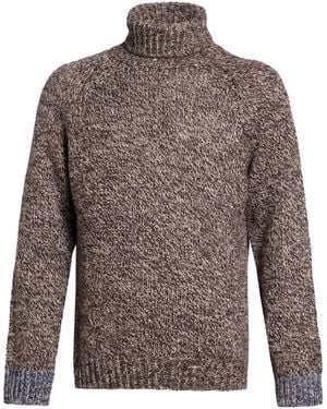 Daniele Alessandrini Dark Turtleneck Acrylic, Linen, Wool, Alpaca Wool - Brown