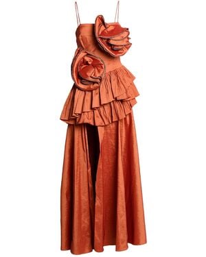 W Les Femmes By Babylon Rust Maxi Dress Polyamide, Polyester, Elastane - Red