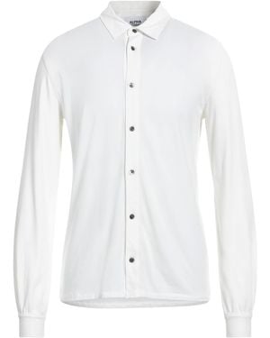 Alpha Studio Slim-Fit Jersey Shirt - White
