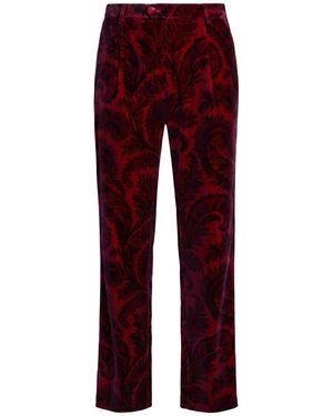 Etro Brick Pants Cotton - Red