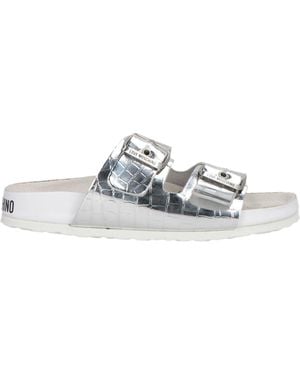 Love Moschino Metallic Leather Lining Sandals - White