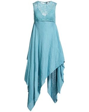 Manila Grace Maxi Dress Linen - Blue