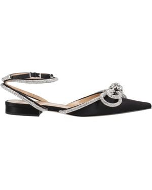 Mach & Mach Ballet Flats Textile Fibers - White