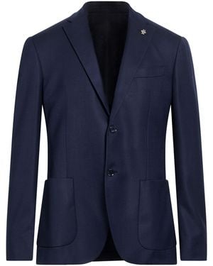 Lubiam Midnight Blazer Virgin Wool, Acetate, Viscose - Blue