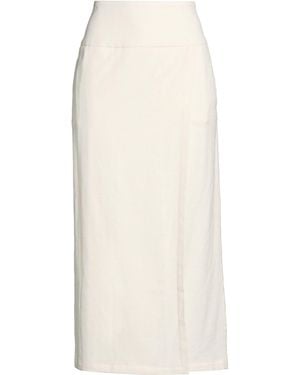 Eleventy Cream Midi Skirt Cotton, Wool, Viscose, Linen, Elastane - White