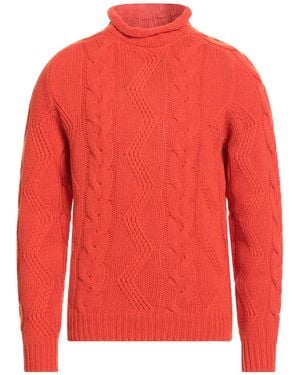 Blauer Rollkragenpullover - Rot