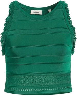 Sandro Top Viscose, Polyamide, Elastane - Green