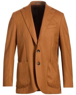 SARTITUDE NAPOLI Blazer Virgin Wool, Silk, Cashmere, Elastane - Brown