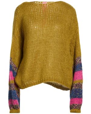 COLOUR MARKET® Sweater Acrylic, Polyamide, Mohair Wool, Viscose, Metallic Fiber - Yellow