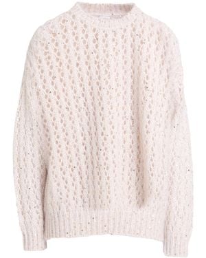 Eleventy Sweater Cotton, Mohair Wool, Silk, Metallic Fiber - Pink