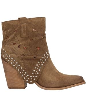 Divine Follie Camel Ankle Boots Leather - Brown