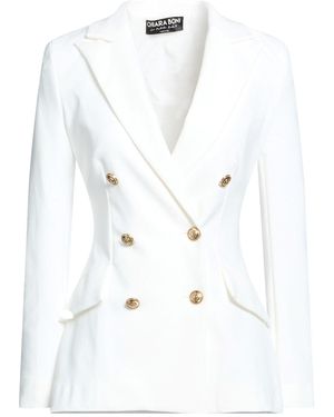 La Petite Robe Di Chiara Boni Blazer Cotton, Polyamide, Elastane - White