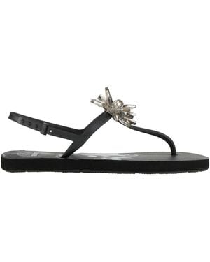 La Water Thong Sandal Textile Fibers - Black