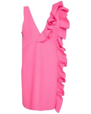 MSGM Fuchsia Mini Dress Polyester, Viscose, Elastane - Pink