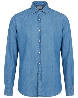 Xacus Denim Shirt Cotton, Linen - Blue