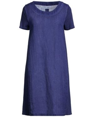 120% Lino Mini Dress Linen - Blue