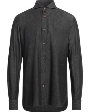 Giampaolo Charcoal Denim Shirt Cotton - Grey