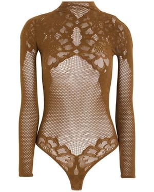 Wolford Khaki Bodysuit Polyamide, Elastane - Brown
