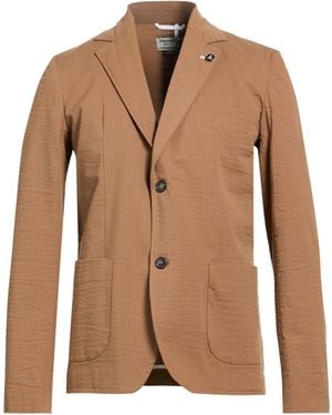 Fred Mello Camel Blazer Cotton, Elastane - Brown