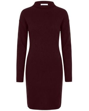 Helmut Lang Burgundy Mini Dress Merino Wool, Polyamide, Cashmere, Elastane - Purple