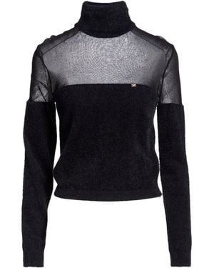 Elisabetta Franchi Turtleneck Polyamide, Cotton - Black
