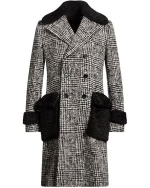 Dolce & Gabbana Coat Wool, Alpaca Wool, Cotton, Synthetic Fibres, Shearling - Grey