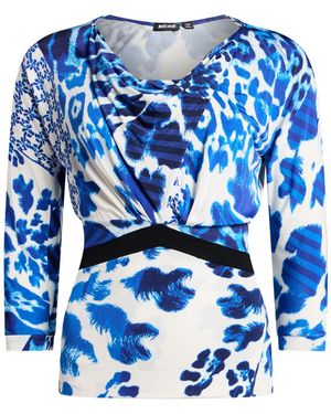 Just Cavalli Azure Top Viscose, Elastane - Blue