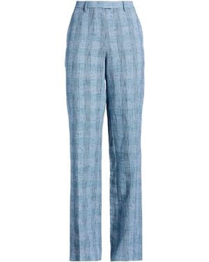 Etro Slate Pants Linen, Viscose, Cotton, Polyester - Blue