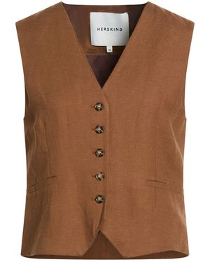 Herskind Tailored Vest Viscose, Linen - Brown