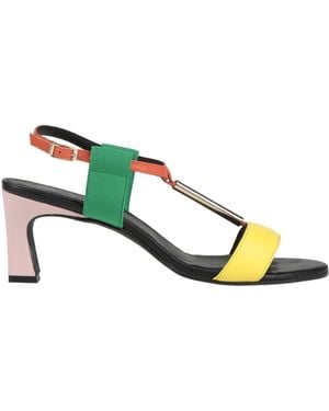 Daniele Ancarani Sandals Leather, Textile Fibres - Green