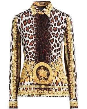 Versace Shirt Silk, Elastane - Brown