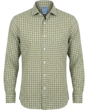 Barba Napoli Shirt Cotton, Wool - Green