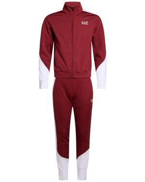EA7 Burgundy Tracksuit Polyester, Elastane - Red