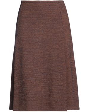 Bruno Manetti Midi Skirt Virgin Wool - Brown