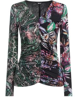 Just Cavalli Top Viscose, Elastane - Black
